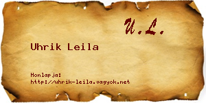 Uhrik Leila névjegykártya